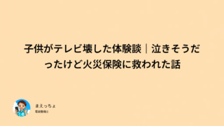 子供がテレビ壊した体験談｜泣きそうだったけど火災保険に救われた話